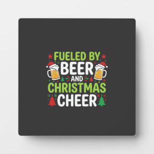 Beer Christmas Cheer Holiday Drinking Vector Plaque