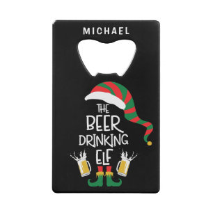 Beer Christmas Elf Funny Typography Personalised