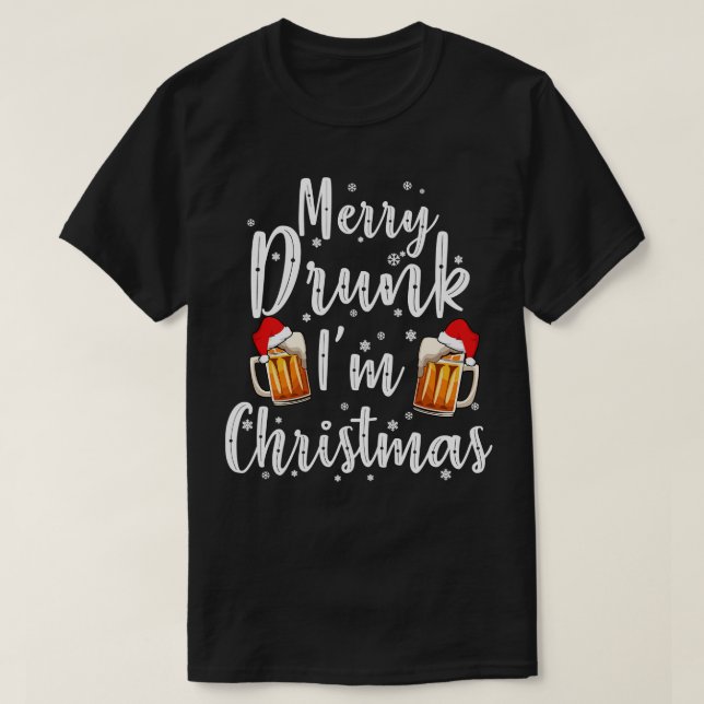 Beer Christmas Merry Beermas T-Shirt (Design Front)