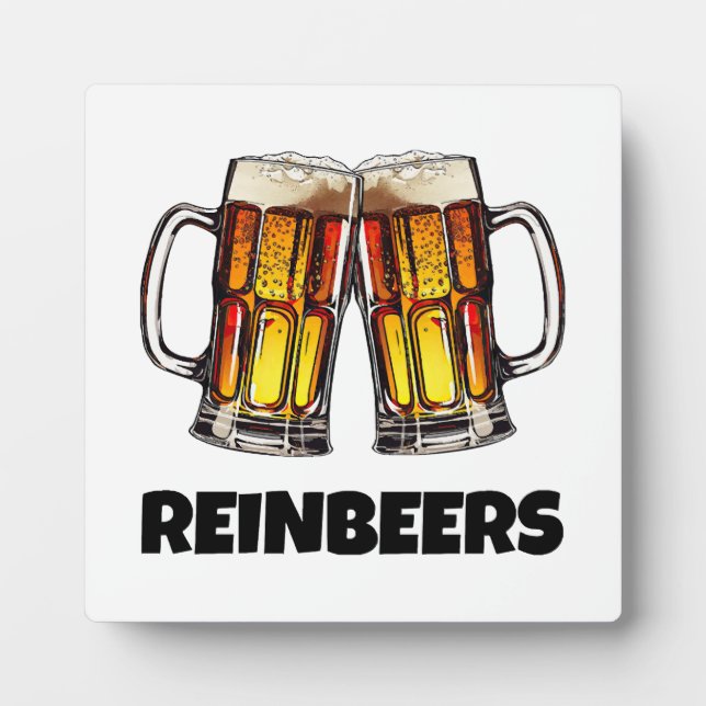 Beer Christmas Reinbeers Plaque (Front)