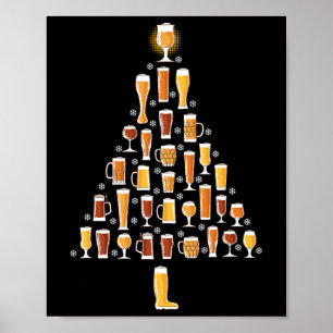 Beer Christmas Tree Men Women Beer Ugly Christmas  Poster