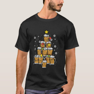 Beer Christmas Tree Xmas Pyjamas PJs Brew Dad Men T-Shirt