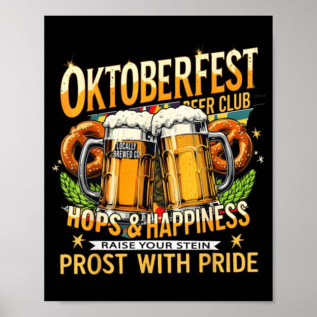 Beer Club Prost With Pride Gift Drinking Team  Poster (Front)