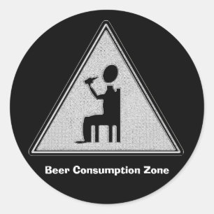 Beer Consumption Zone Classic Round Sticker