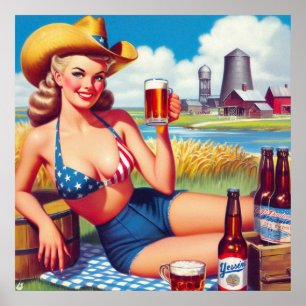 Beer Country Pin-up Poster