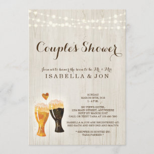 Beer Couple Shower Invitation Bridal Wedding Baby