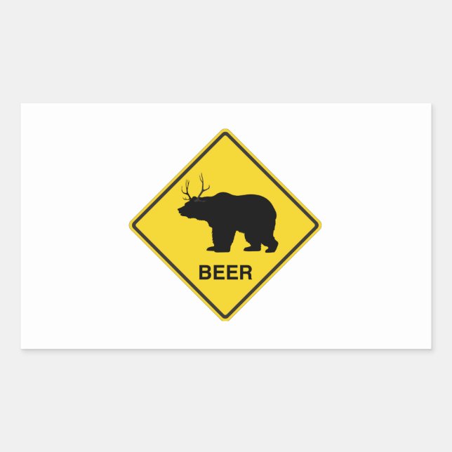 Beer Crossing Rectangular Sticker (Front)