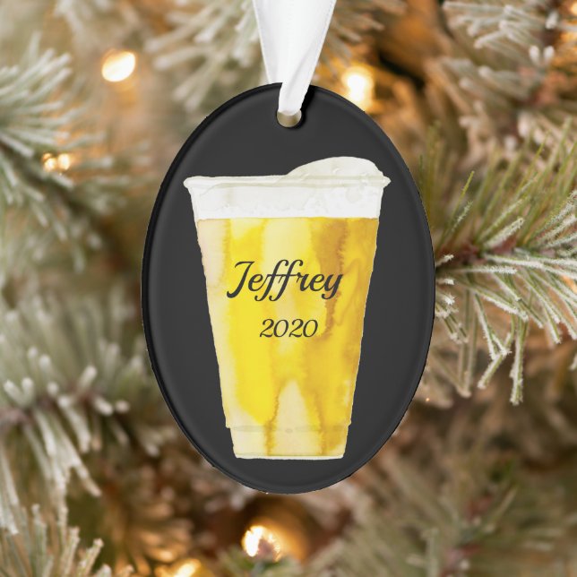 Beer Cup Personalized Ornament (Tree)