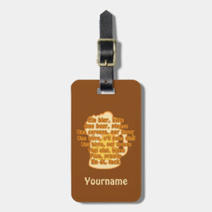 Beer custom luggage tag