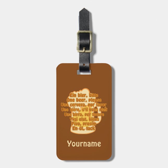 Beer custom luggage tag (Front Vertical)