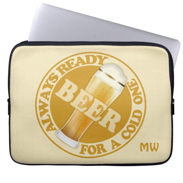 BEER custom monogram laptop sleeves (Front)