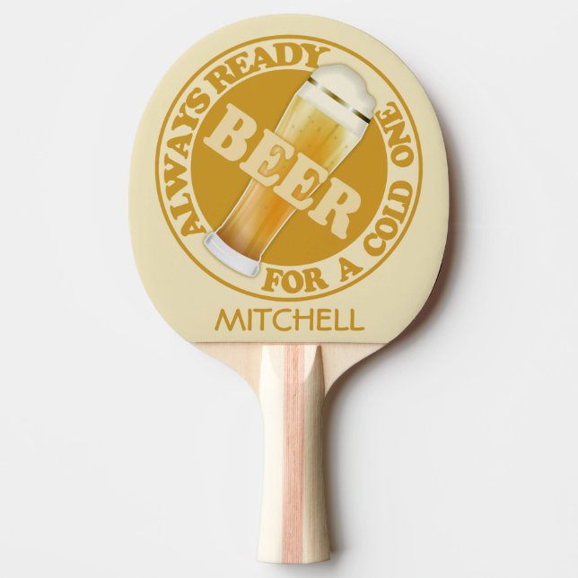 BEER custom name ping pong paddle (Front)