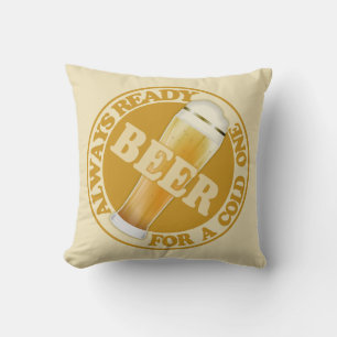 BEER custom throw pillows