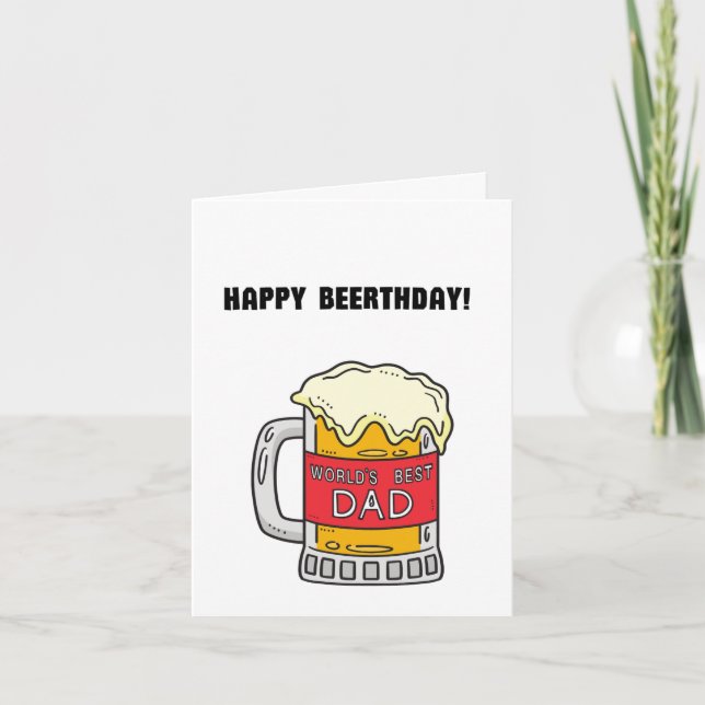 Beer Dad Pun Funny Birthday  Card (Front)