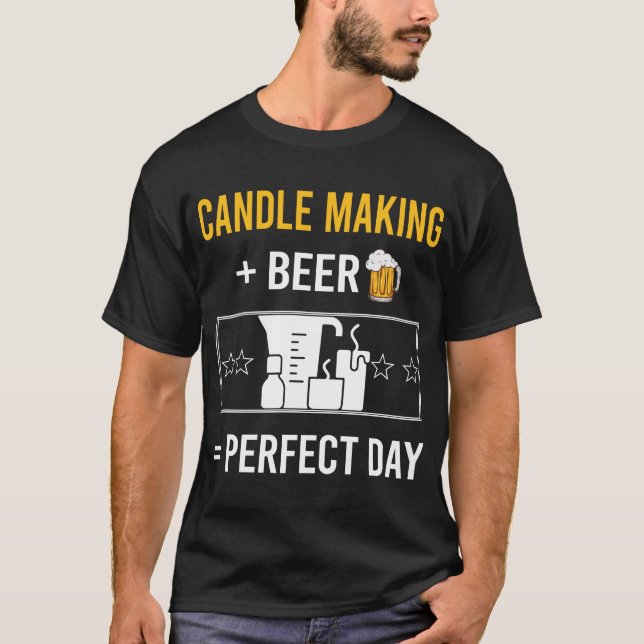 Beer Day Candle Making Candles T-Shirt (Front)