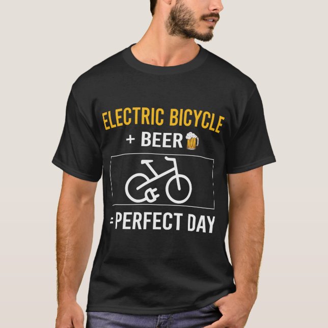 Beer Day Electric Bicycle E Bike Ebike T-Shirt (Front)