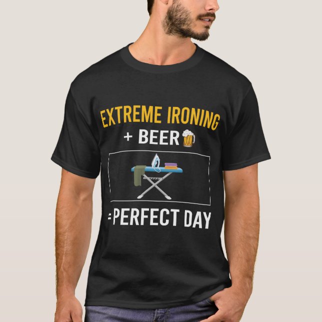 Beer Day Extreme Ironing T-Shirt (Front)