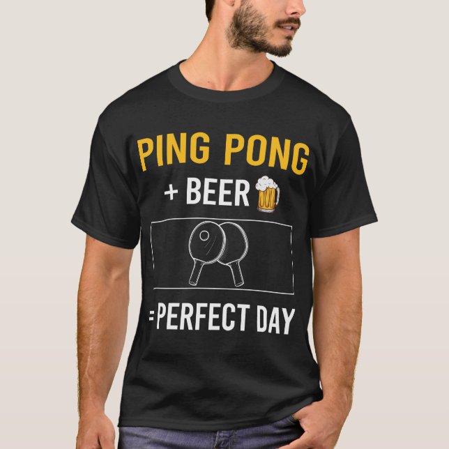 Beer Day Ping Pong Table Tennis T-Shirt (Front)