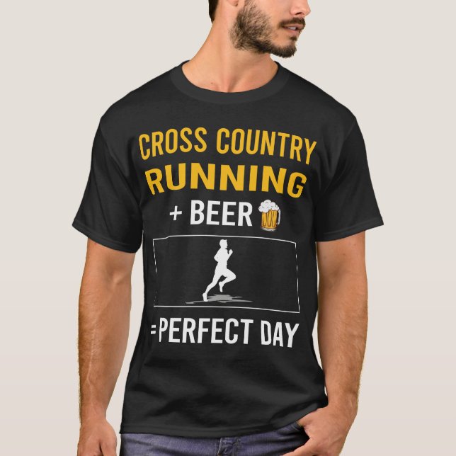 Beer Day Running Run Runner T-Shirt (Front)