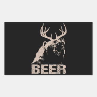 Beer Deer Bear Rectangular Sticker
