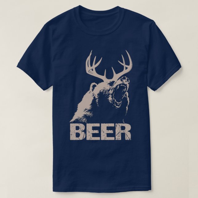 Beer Deer Bear T-Shirt (Design Front)
