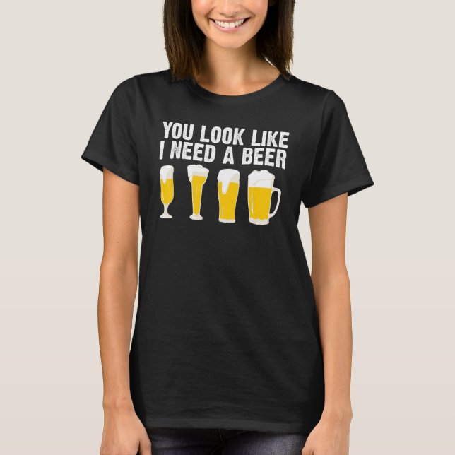 Beer Designs For Men Women Cerveza Drinkers Alcoho T-Shirt (Front)