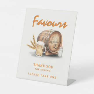Beer Diaper Baby Shower Favours Thank You Pedestal Sign