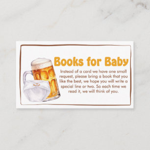 Beer Diaper Party Baby Shower Books for Baby Enclosure Card