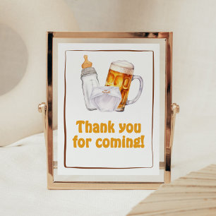 Beer Diaper Party Baby Shower Thank you for Coming Poster