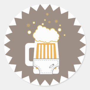 Beer & Diaper Party   Stickers