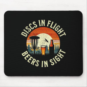 Beer Disc Golf Sunset - Discs In Flight - Frolf Mouse Pad