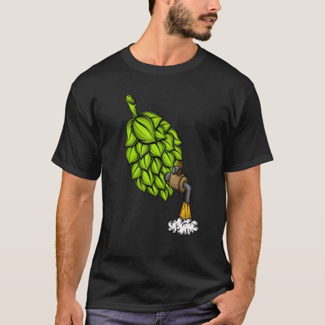 Beer Drinker Alcohol Beer Hops With Tap Drinking B T-Shirt (Front)