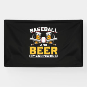 Beer Drinker Baseball Beer Humor Birthday Banner