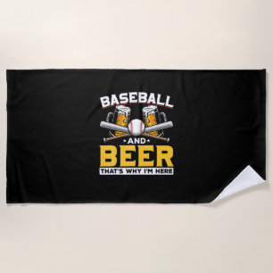 Beer Drinker Baseball Beer Humor Birthday Beach Towel