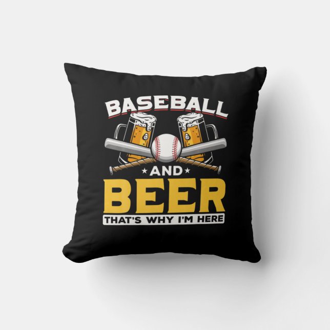 Beer Drinker Baseball Beer Humor Birthday Cushion (Front)
