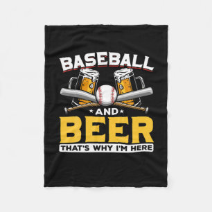 Beer Drinker Baseball Beer Humor Birthday Fleece Blanket