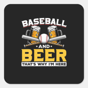 Beer Drinker Baseball Beer Humor Birthday Square Sticker