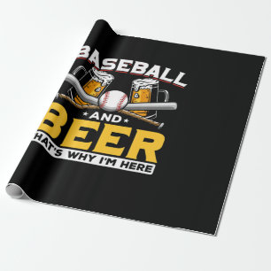 Beer Drinker Baseball Beer Humor Birthday Wrapping Paper