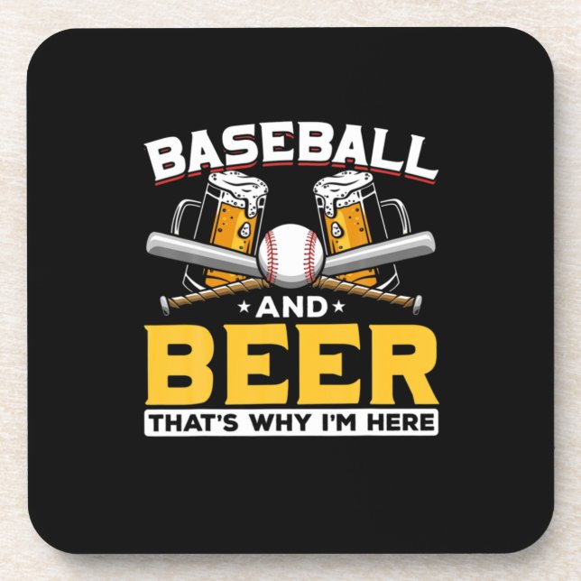 Beer Drinker Baseball Beer Humour Birthday Coaster (Front)