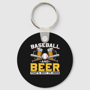 Beer Drinker Baseball Beer Humour Birthday Key Ring