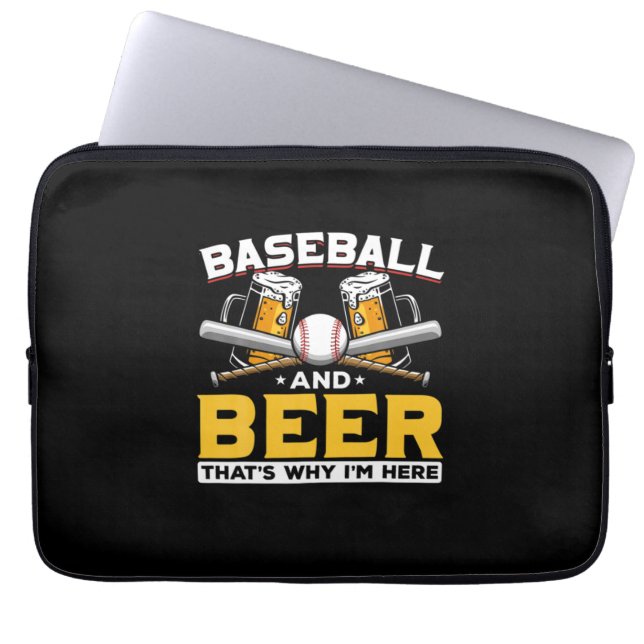Beer Drinker Baseball Beer Humour Birthday Laptop Sleeve (Front)