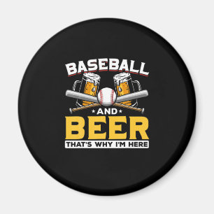 Beer Drinker Baseball Beer Humour Birthday Magnet