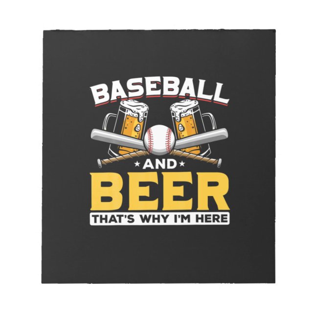 Beer Drinker Baseball Beer Humour Birthday Notepad (Front)