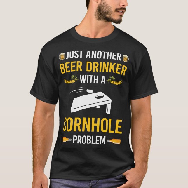 Beer Drinker Cornhole T-Shirt (Front)