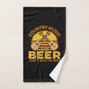 Beer Drinker Country Music And Beer Birthday Hand Towel