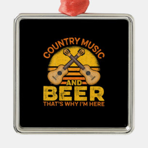 Beer Drinker Country Music And Beer Birthday Metal Ornament