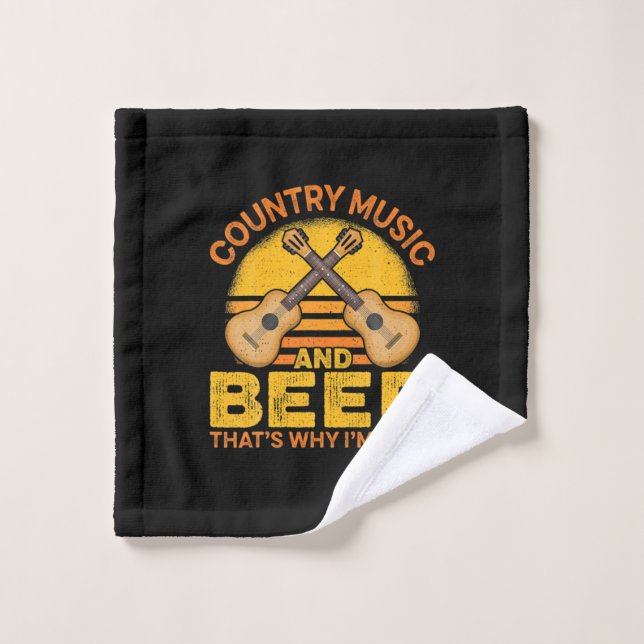 Beer Drinker Country Music And Beer Birthday Wash Cloth (Wash Cloth)