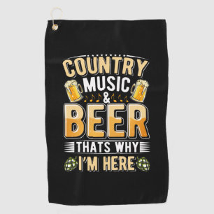 Beer Drinker Country Music Beer Drinking Birthday Golf Towel