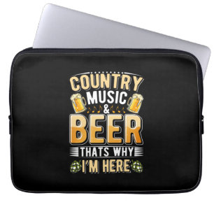 Beer Drinker Country Music Beer Drinking Birthday Laptop Sleeve