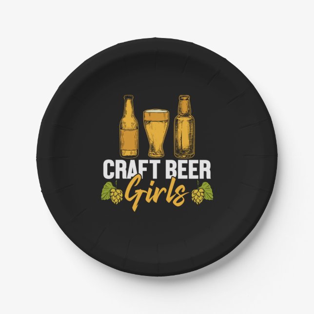 Beer Drinker Craft Beer Girls Birthday Paper Plate (Front)